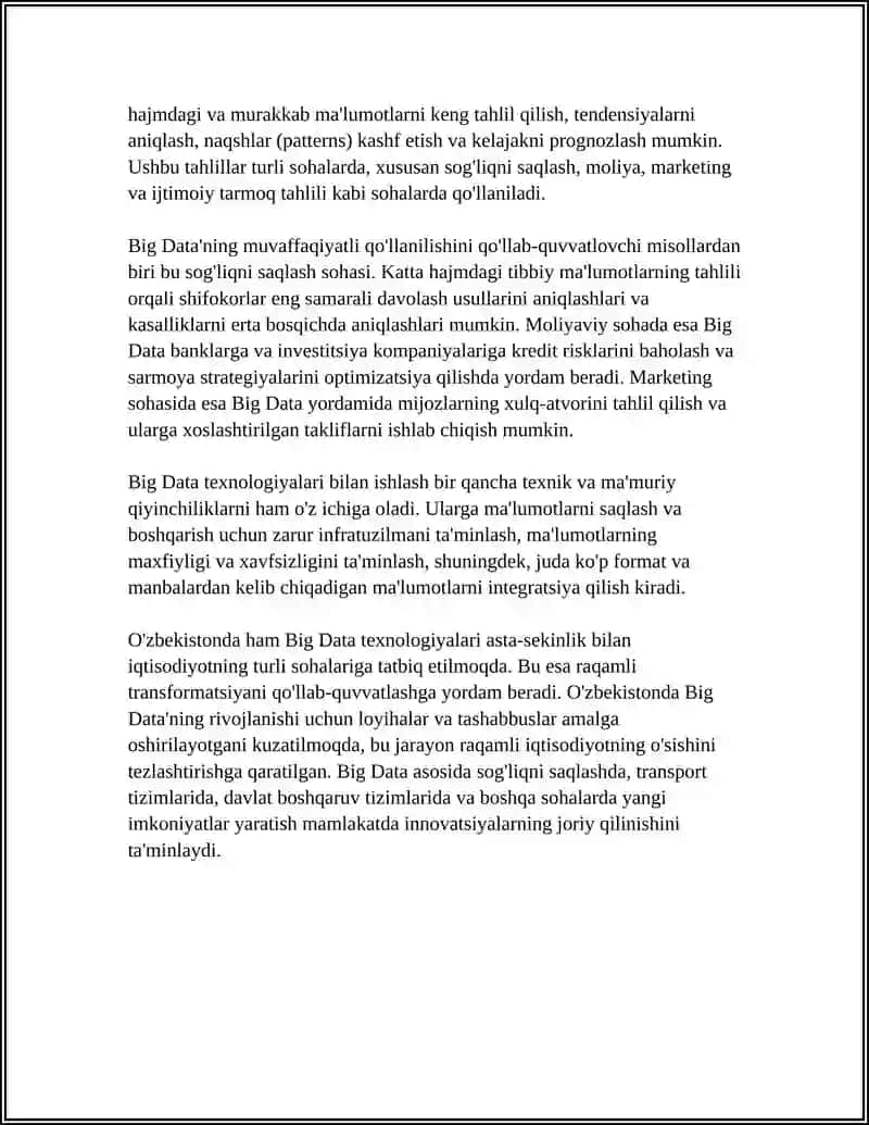 BIG DATA HÁM ONIŃ ANALIZINIŃ ÁHMIYETI 4