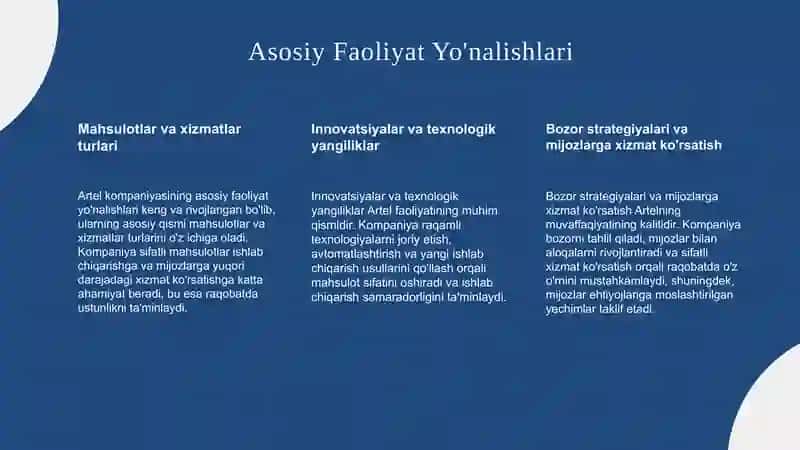 Artel kompaniyasining tarixiy rivojlanishi 4