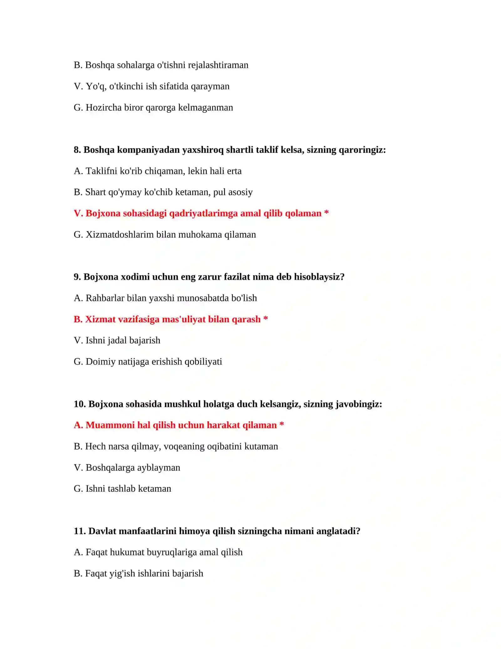 BOJXONA XIZMATI VA PSIXOLOGIK TEST SAVOLLARI 4