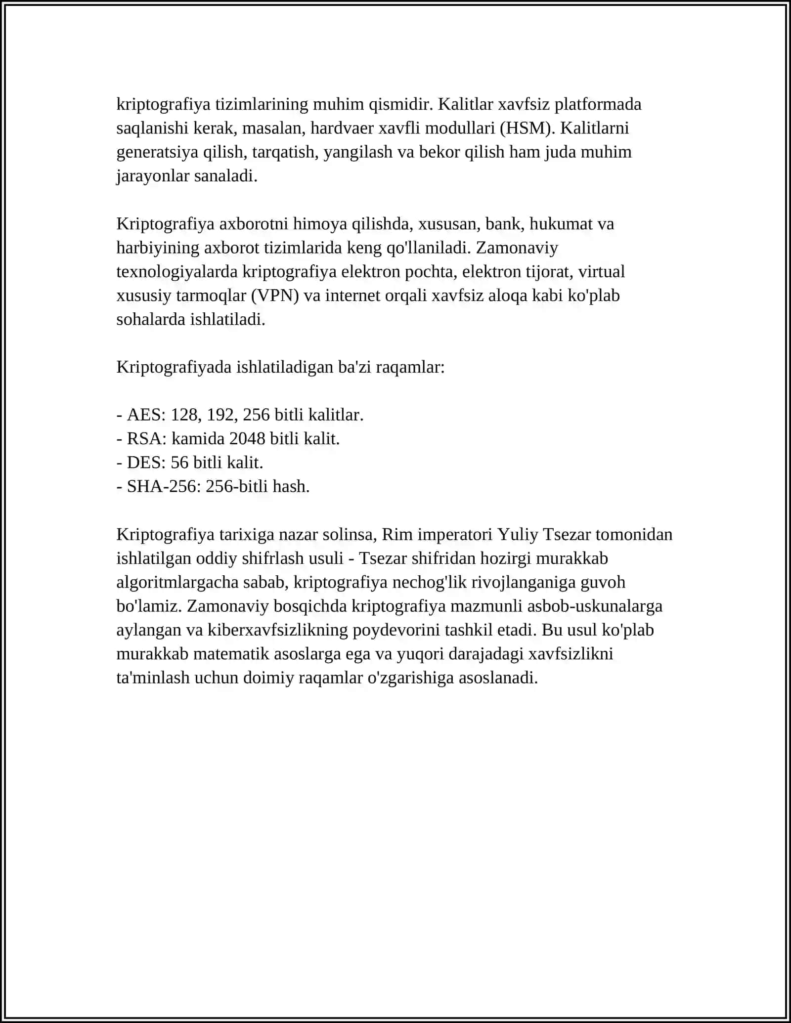 KRIPTOGRAFIYA VA KRIPTOGRAFIK TIZIMLAR 4