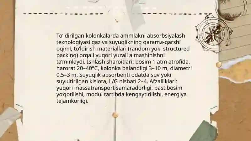 Ammiakli suv ishlab chiqarish usullari 4