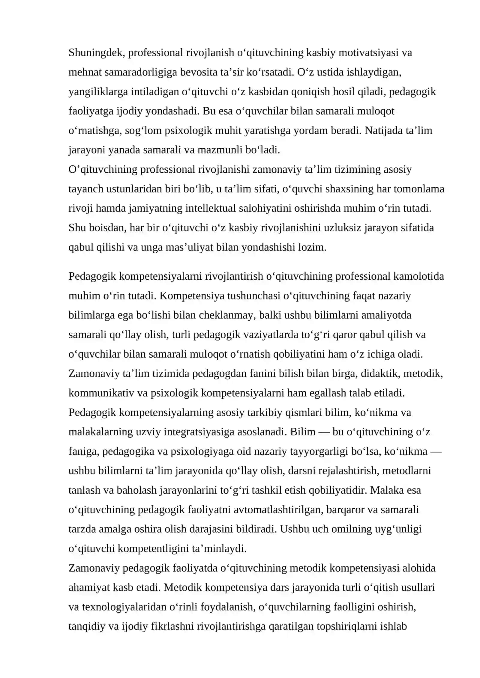 O‘qituvchilarning professional rivojlanish yo‘nalishlari 4