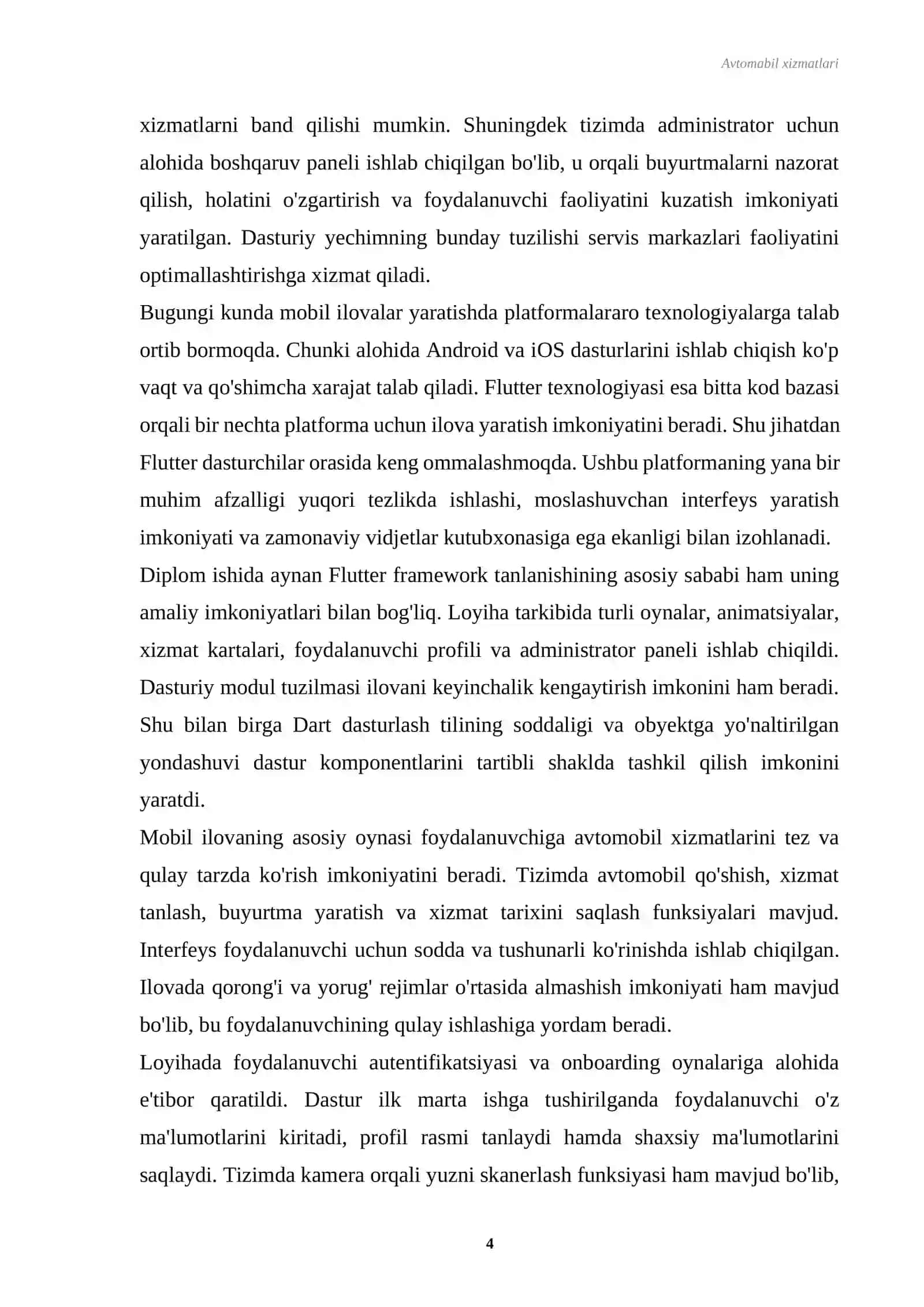 AVTOMOBIL XIZMATLARI UCHUN MOBIL ILOVA YARATISH 4
