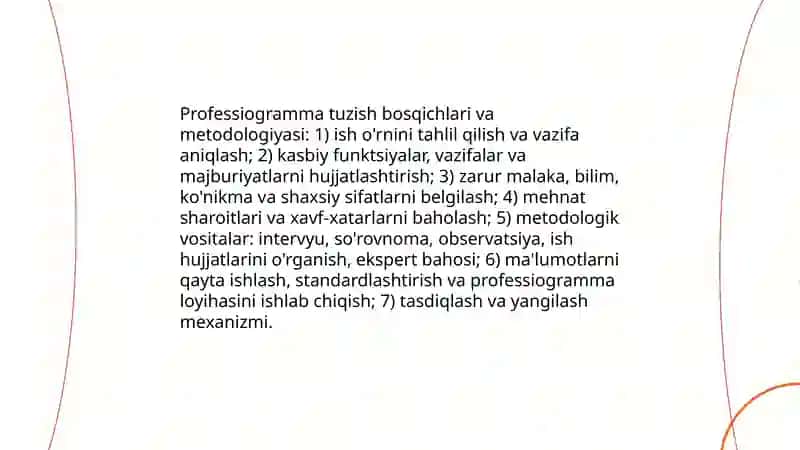 Professiogramma, Psixogramma, Kareragramma 4