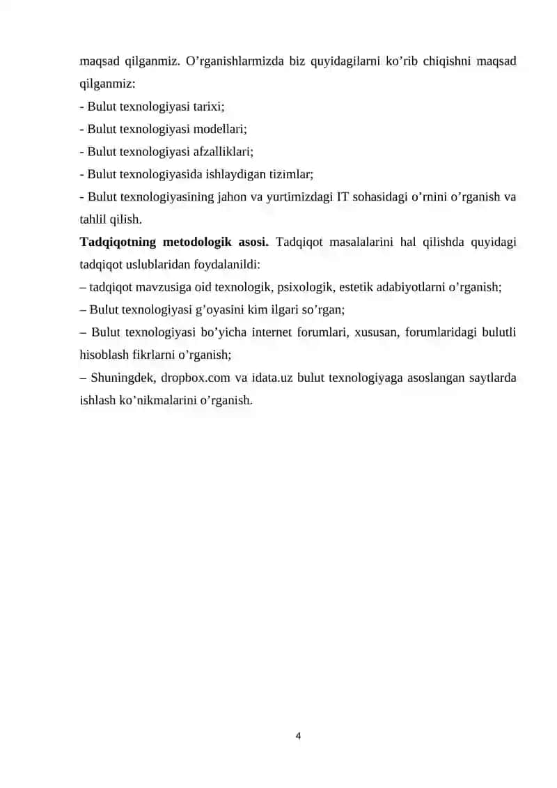 BULUTLI HISOBLASH 4