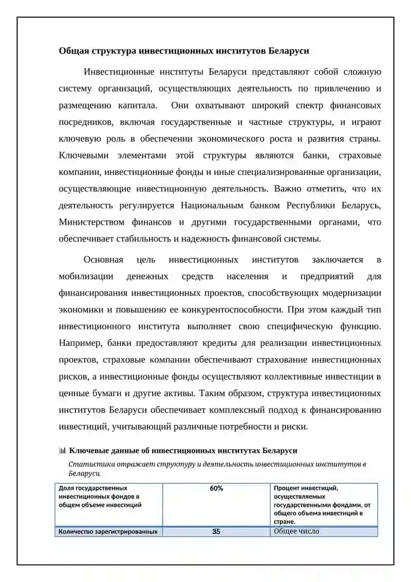 Инвестиционные институты Белоруссии 4