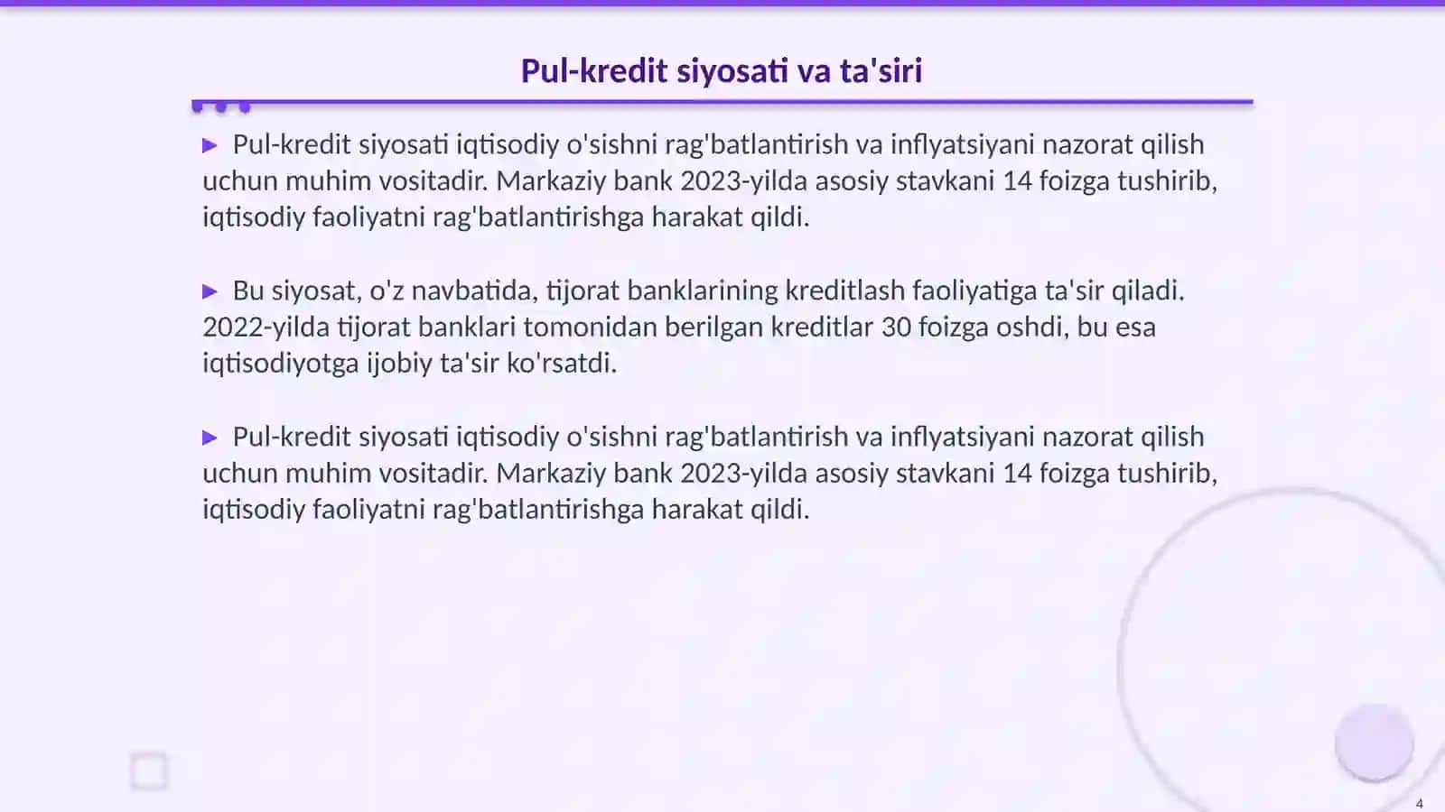 Markaziy bankning roli va vazifalari 4