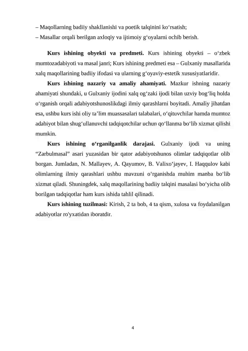 Gulxaniy masallarida xalq maqollarining badiiy ifodasi 4