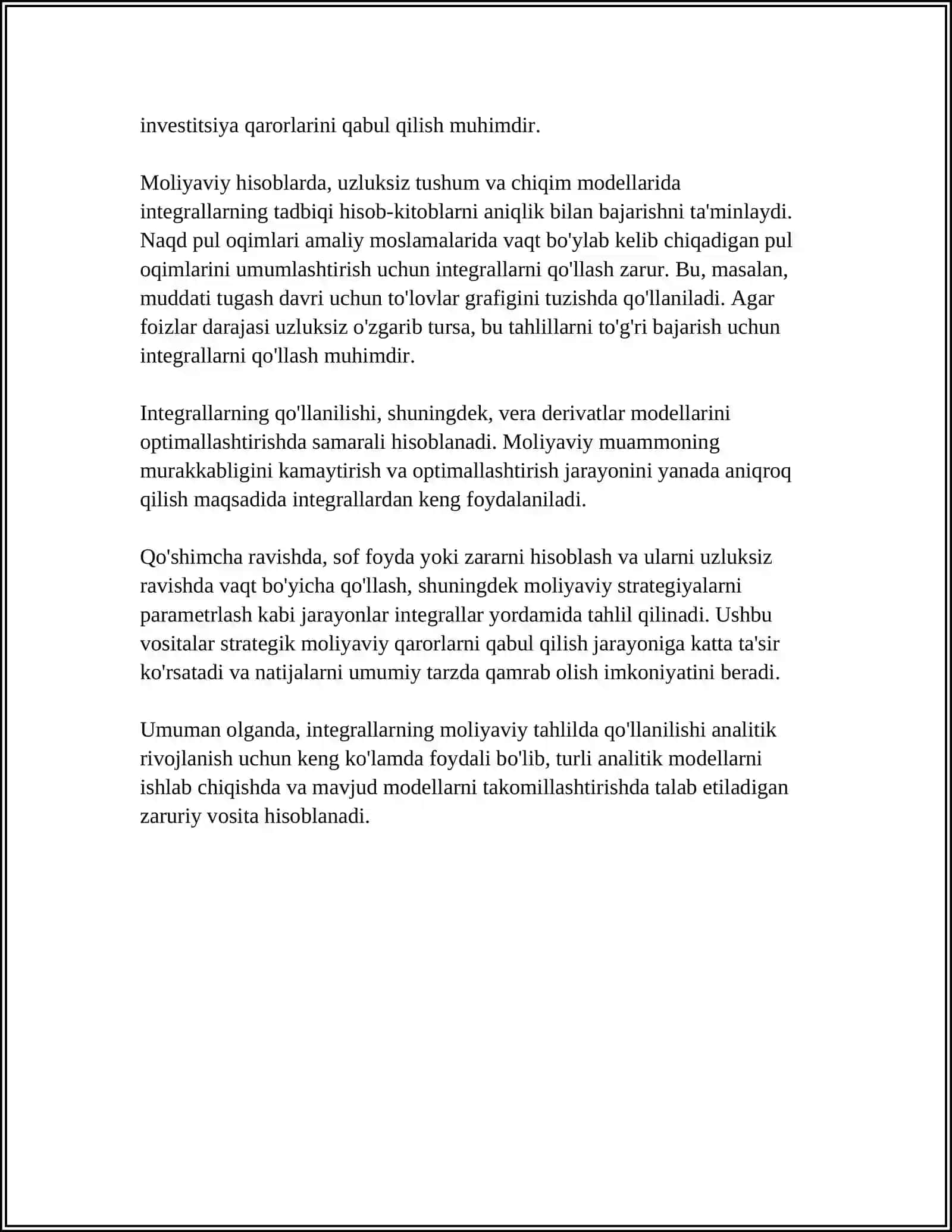 MOLIYAVIY TAHLILDA INTEGRAL HISOB TAHLILI 4