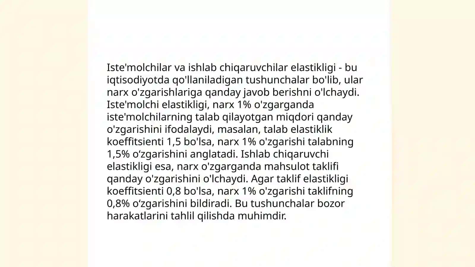Elastiklikning iqtisodiy mohiyati va uning asosiy xususiyatlari 4