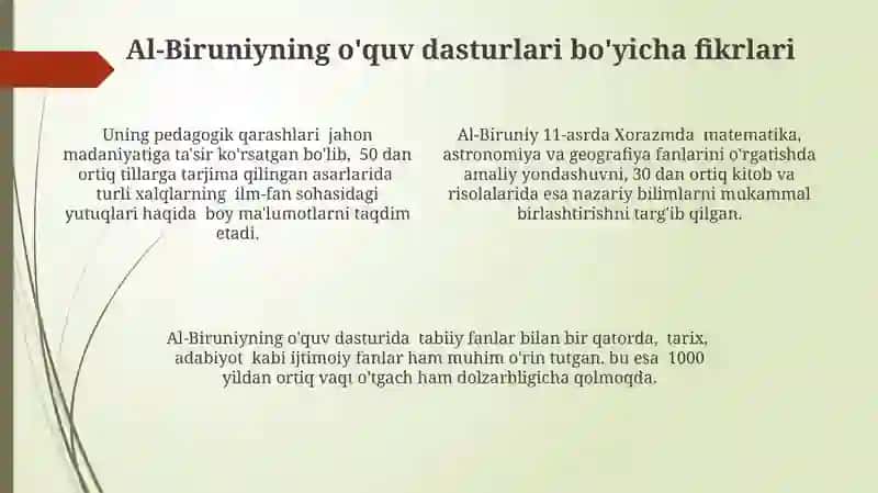 Abu Rayxon Beruniyning pedagogik qarashlari 4
