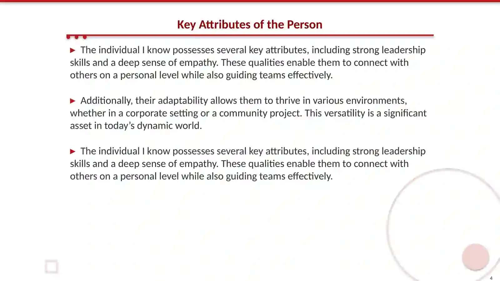 Describe a person you know and how you introduce them to others 4