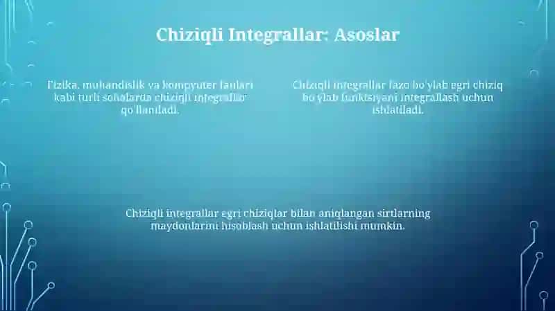 Chiziqli integrallar va maydon 4