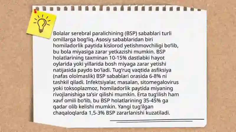 Bolalar serebral paralichi (BSK) 4