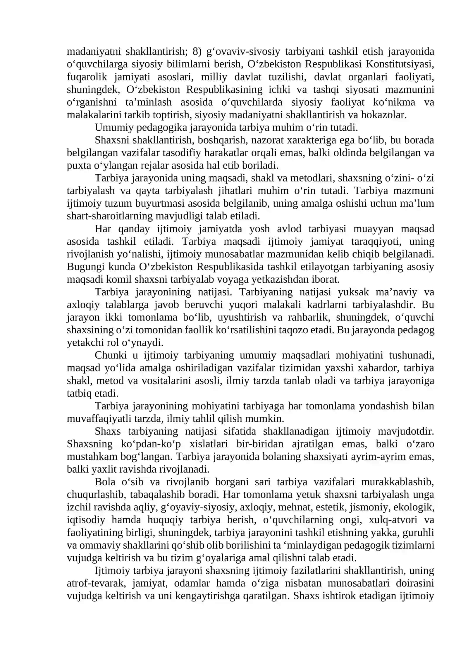 Pedagogik jarayonda tarbiyaning mazmuni 4
