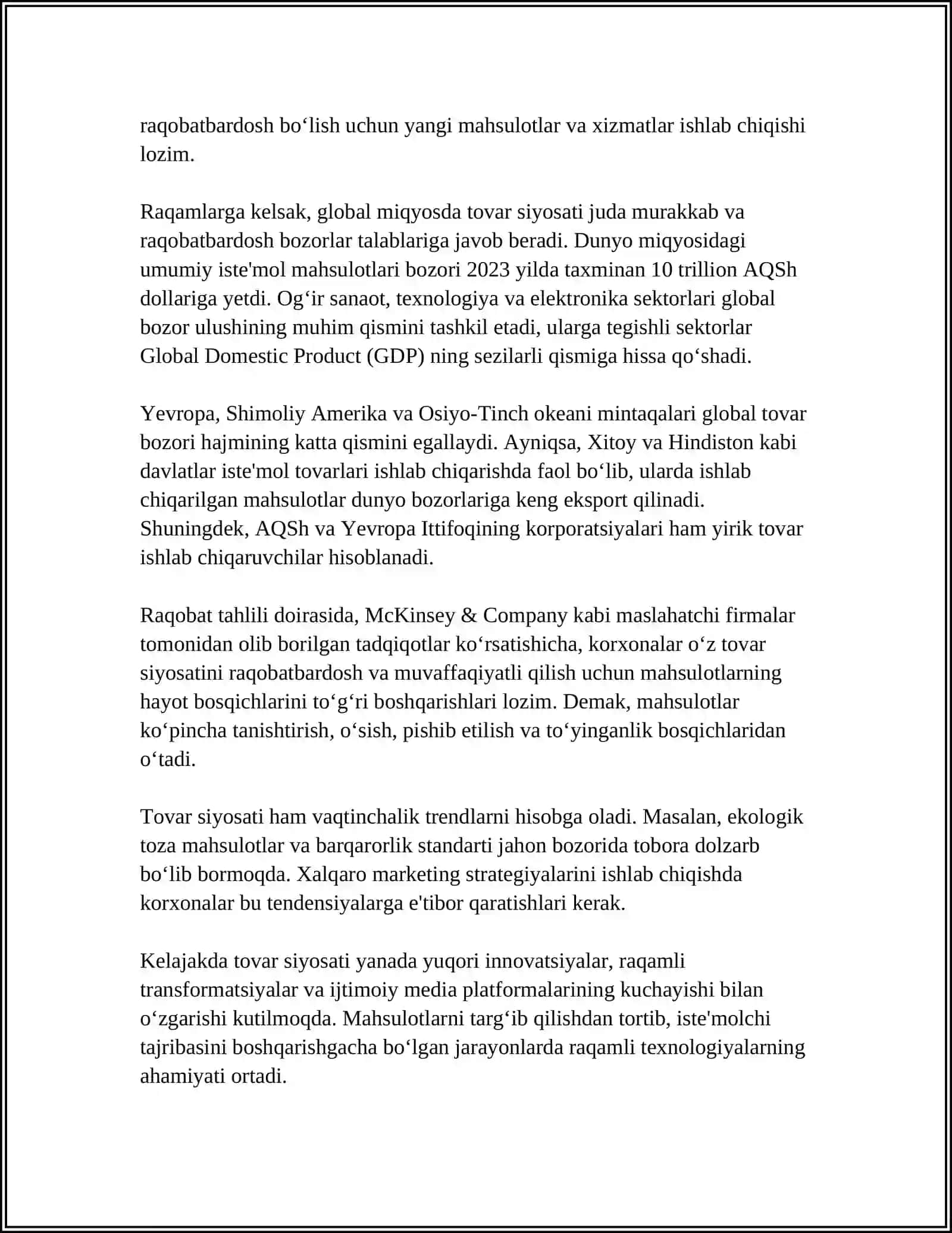 TOVAR VA TOVAR SIYOSATI 4