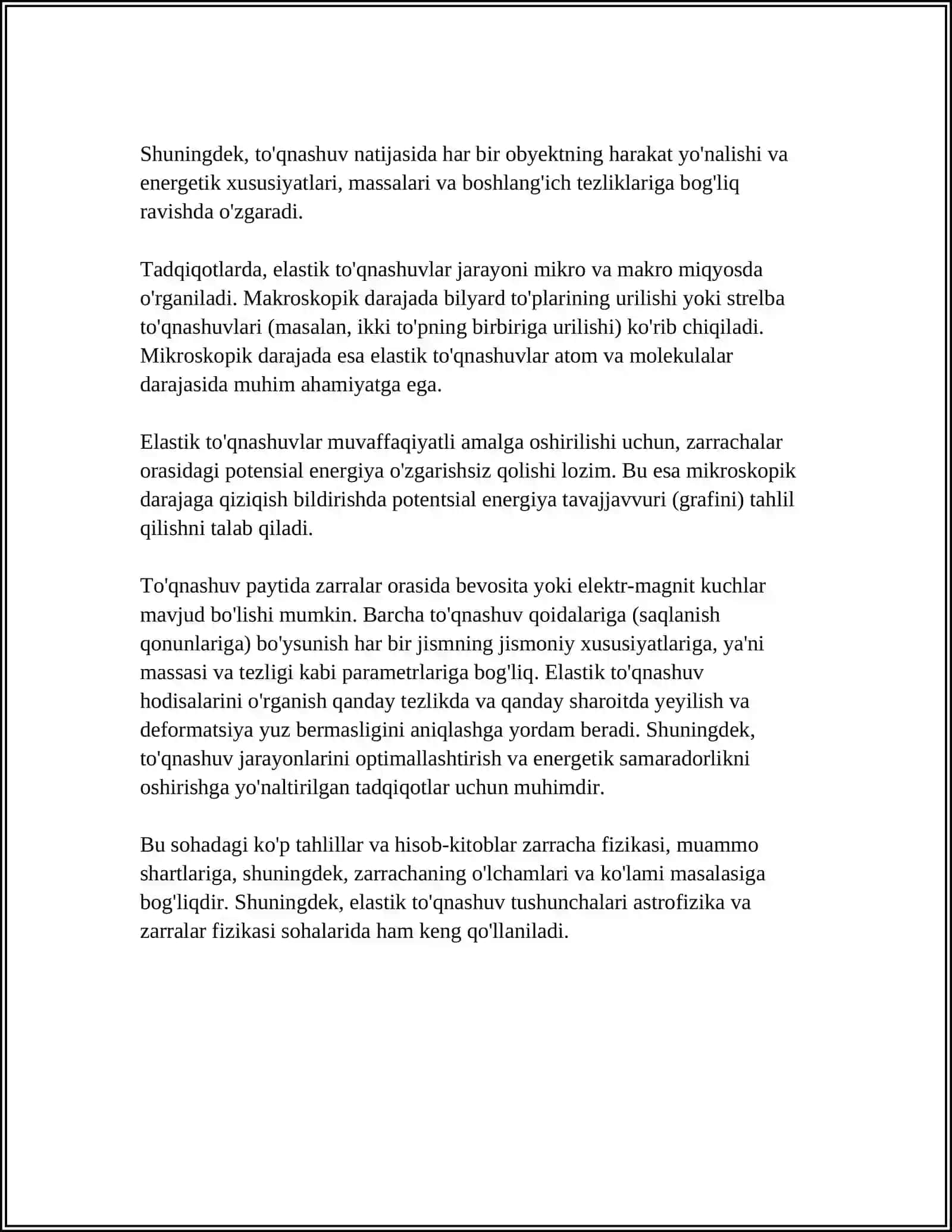 ELASTIK VA NOELASTIK TOQNASHUVLAR 4