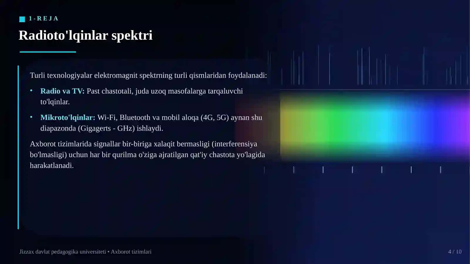 Simsiz aloqa va elektromagnit to'lqinlar 4