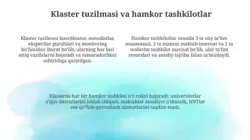 Inklyuziv va maxsus ta'limda pedagogik ta'lim innavatsion klasteri 4