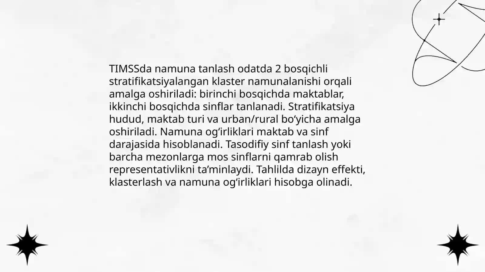 TIMSS tadqiqot usullarining xususiyatlari 4