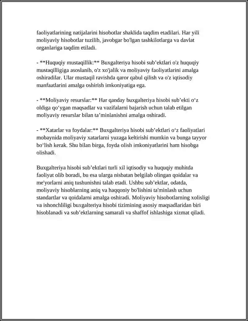 BUXGALTERIYA HISOBI SUBʼEKTI VA OBYEKTLARI 4