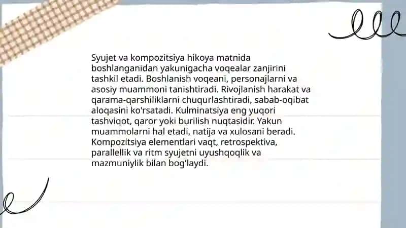Hikoya matni tahlili 4