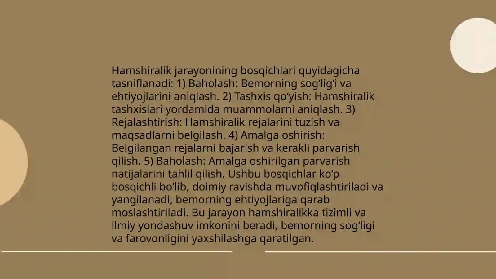 Hamshiralik jarayonini o‘tkazish usullari 4