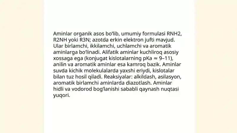 Organik kislota va asoslar 4
