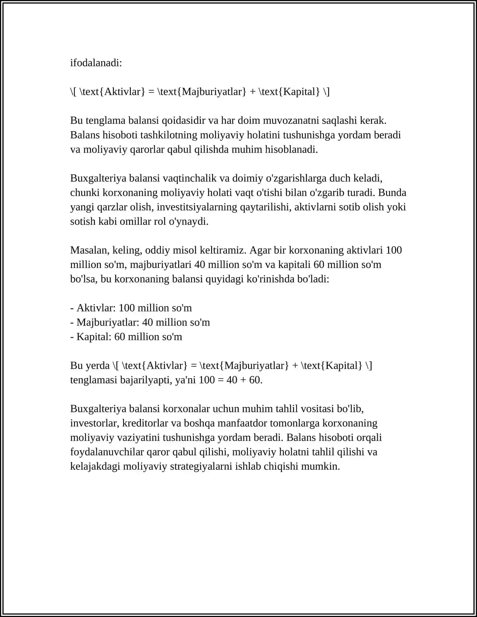 BUGALTERIYA BALANSI UNING TUZILISHI VA TURLARI 4