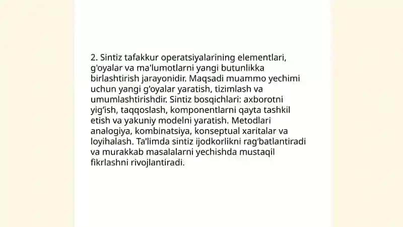 Tafakkur operatsiyalari 4
