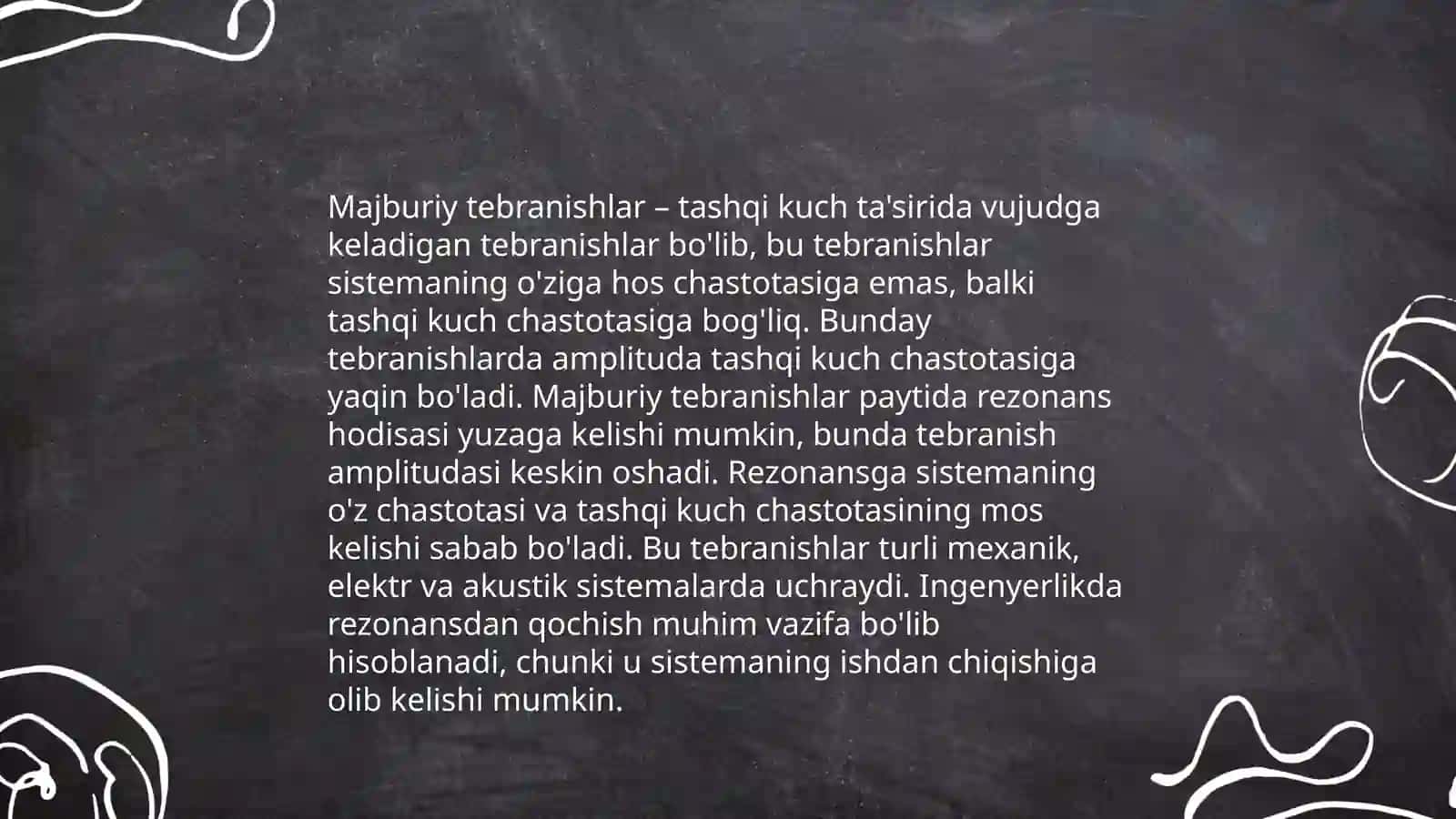 Erkin va majburiy tebranishlar.mavzuga oid misollar Nodirbek 4