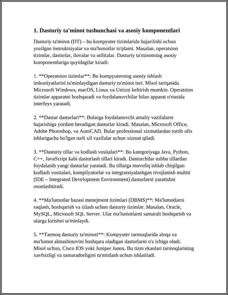 Dasturiy ta'minotning rivojlanishi 4