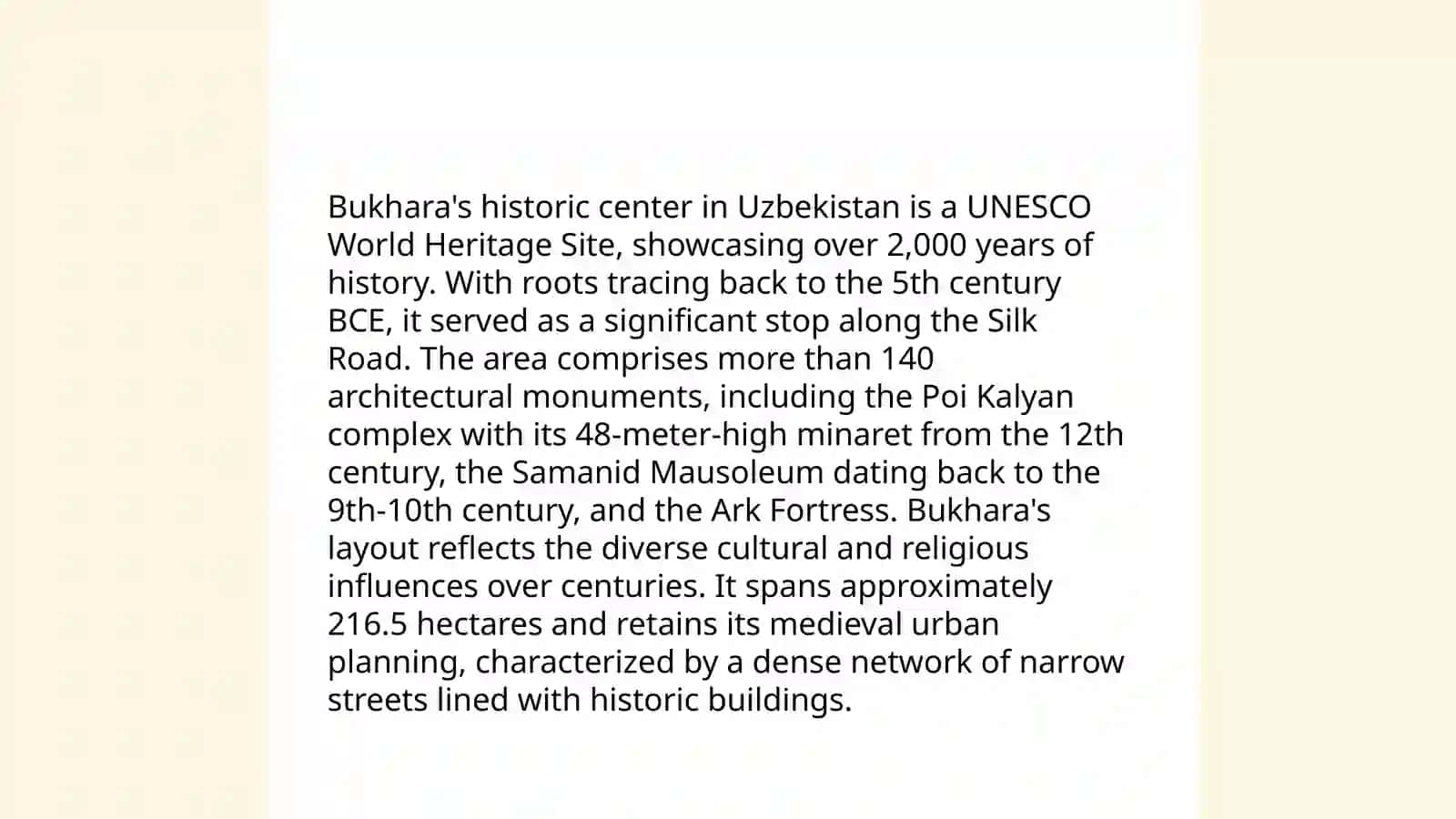 The sightseeing of Uzbekistan 4