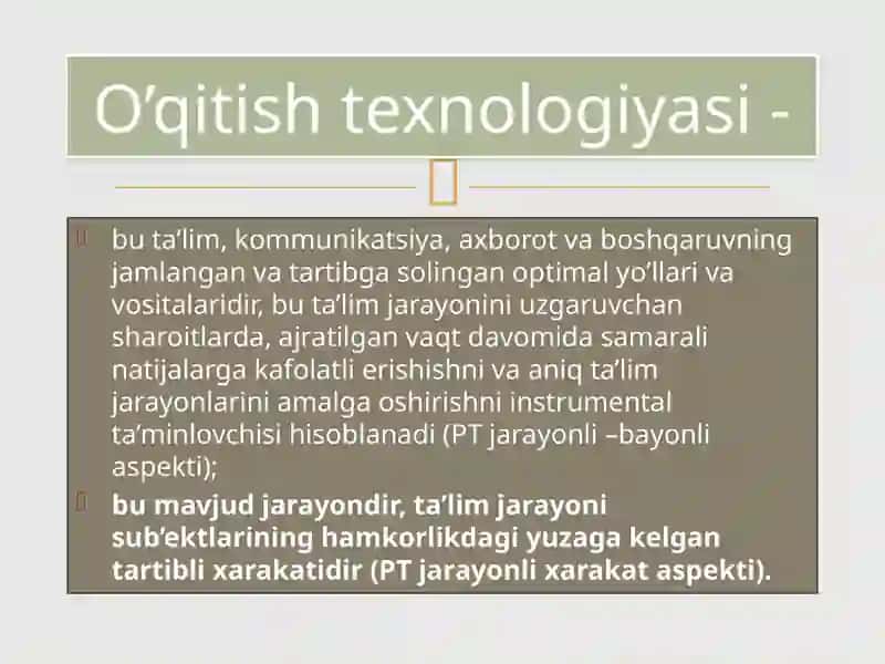 Ta'lim texnologiyalashtirishga kirish 4