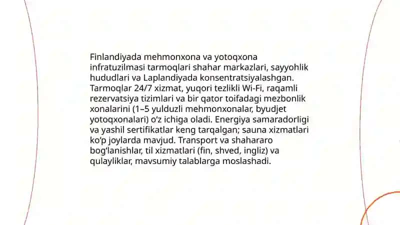 Finlandiya: Turizm infratuzilmasini oʻrganish 4