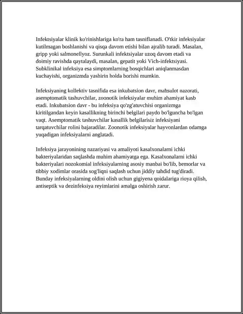 INFEKSIYA HAQIDA TALIMOT INFEKSION JARAYONI KASALHONANI ICHKI BAKTERIYASI 4