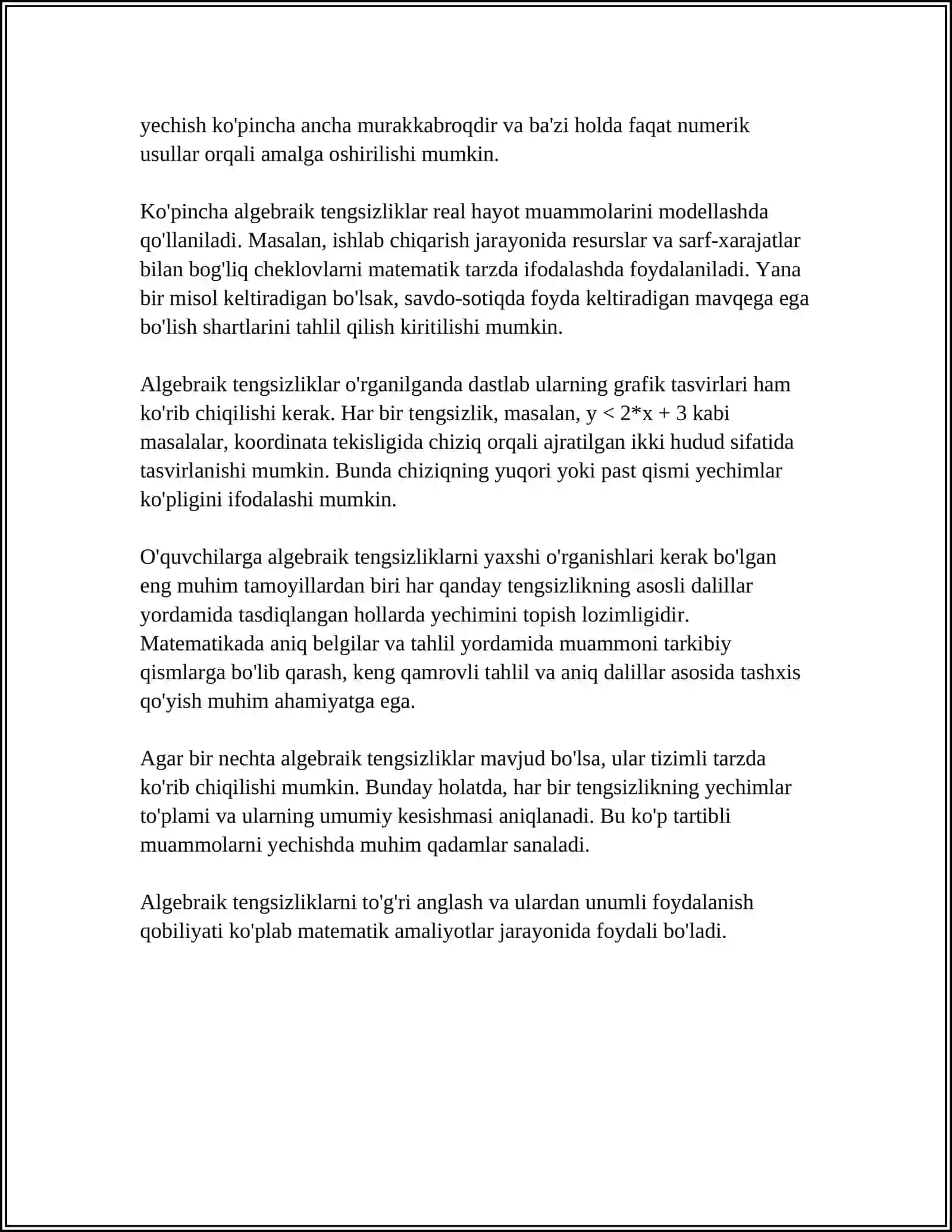 REFERAT Mavzu: MUXAMETXANOVA MUYASSAR RUSTAMOVNA, 3 KURS, MNM-1 GURUH 4