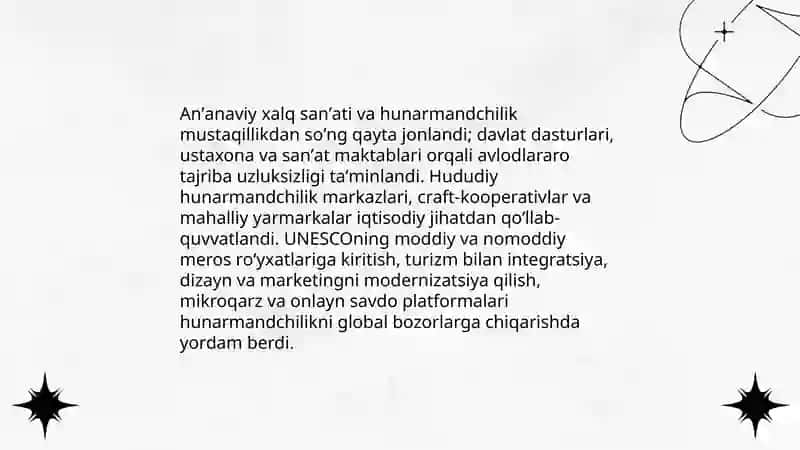 Oʻzbek madaniyati va sanʼatining tarixiy rivojlanishi 4