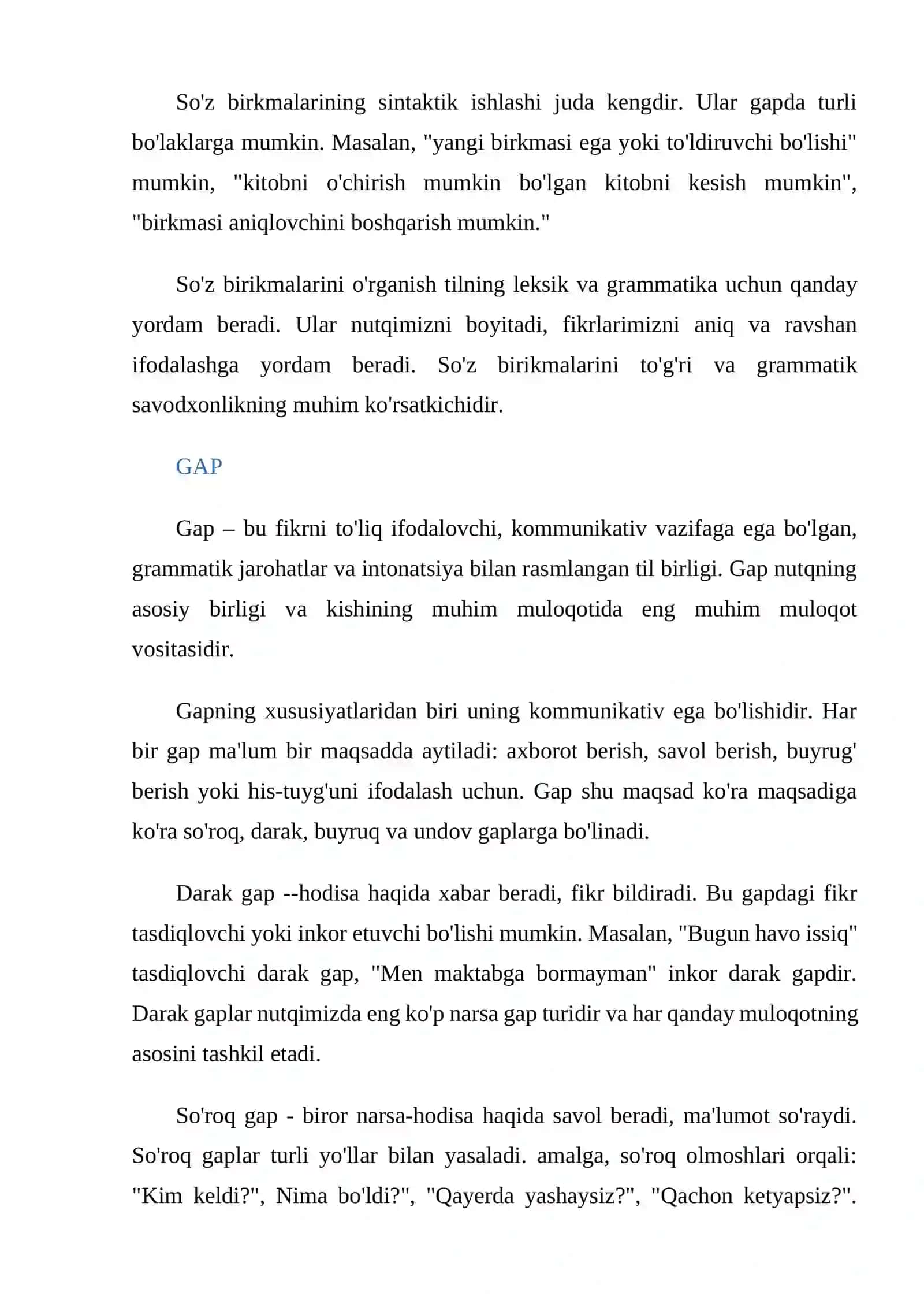 Soʻz birikmasi va gap 4