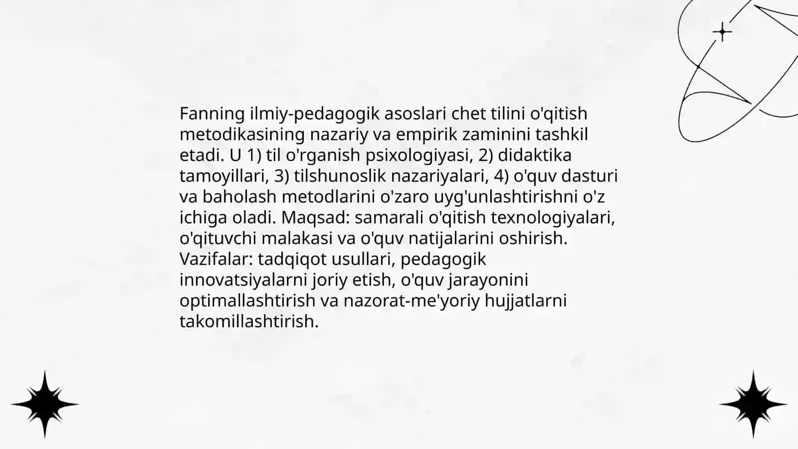 Chet tilini o'qitish metodikasi 4