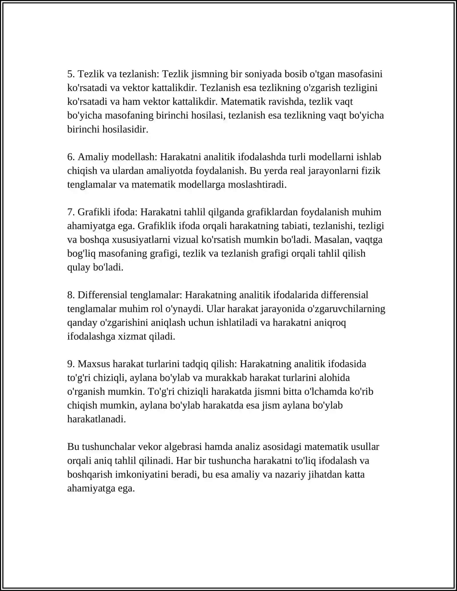 HARAKATNING ANALITIK IFODASI 4