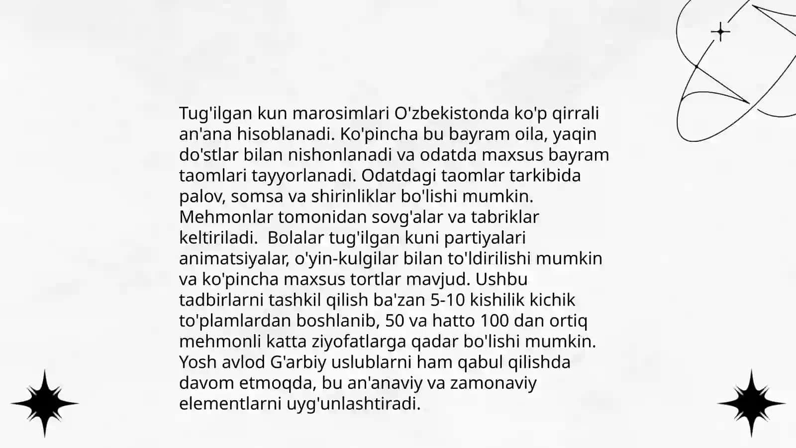 Oilaviy marosimlar haqida slayd tayyorlash 4