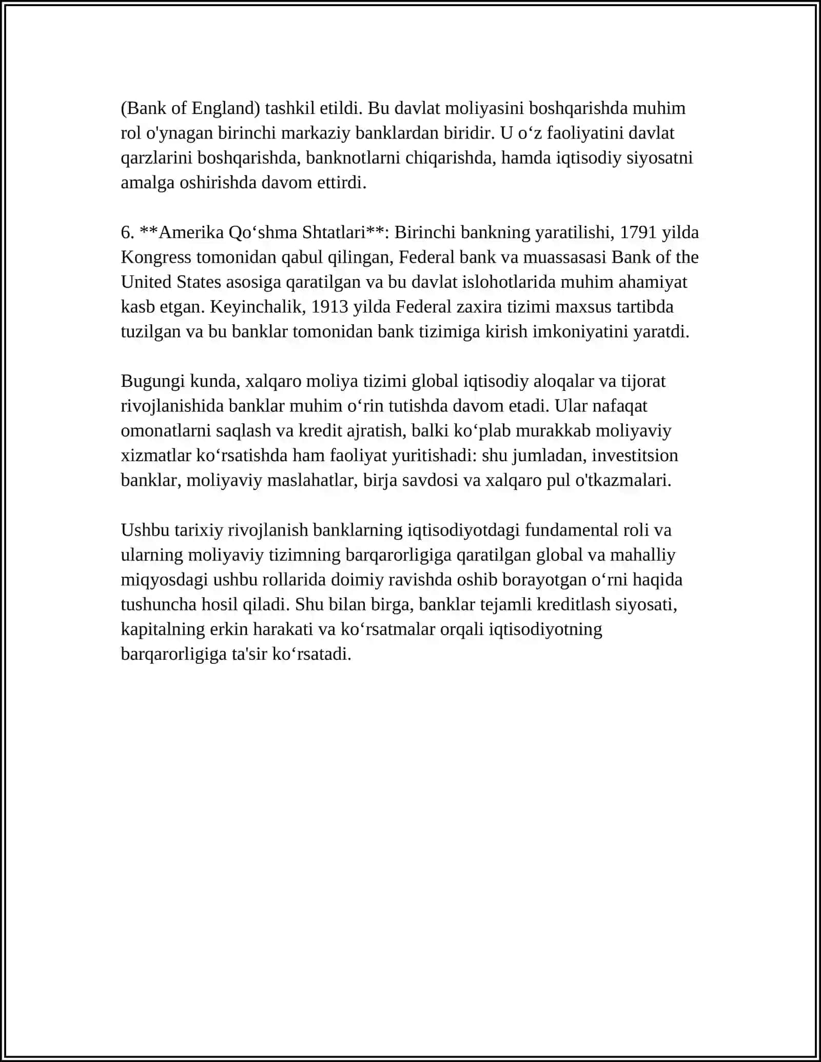 BANKLARNING KELIB CHIQISHI VA BANK TIZIMI 4