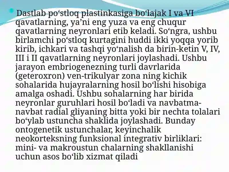 Boshmiyayarimsharlaripo’stlog’ining Morfogenezi 4