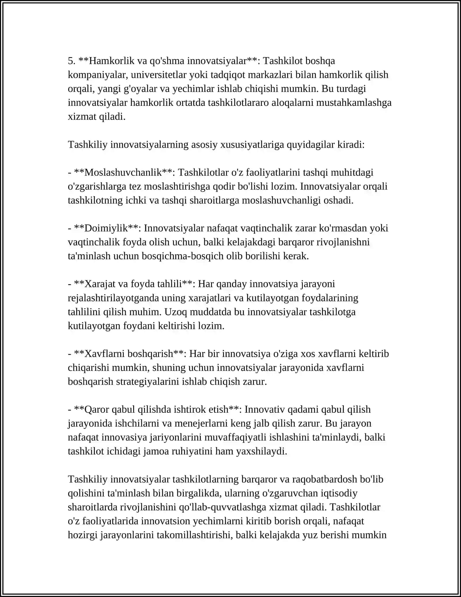 Tashkiliy Innovatsiyalar va Ularning Samaradorligi 4