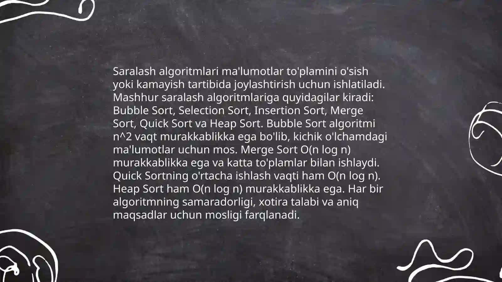 Rekursiv va saralash algoritmlaria oid algoritmlar 4