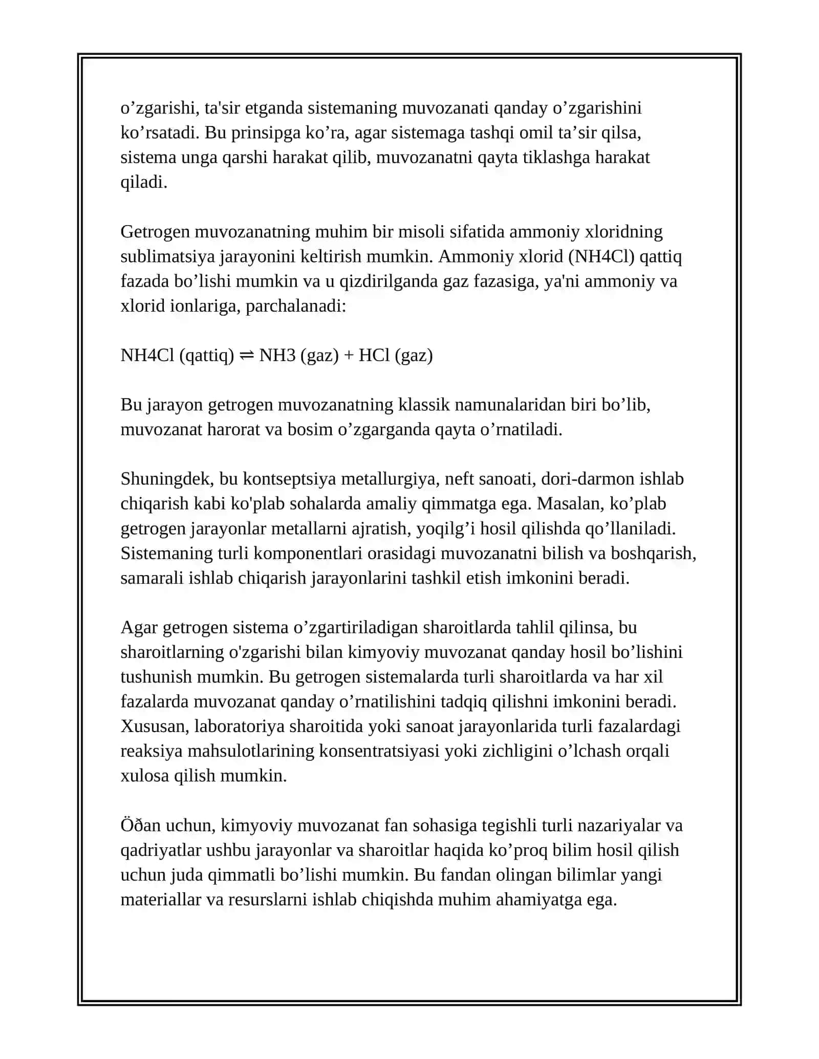 GETROGEN KIMYOVIY MUVOZANAT 4