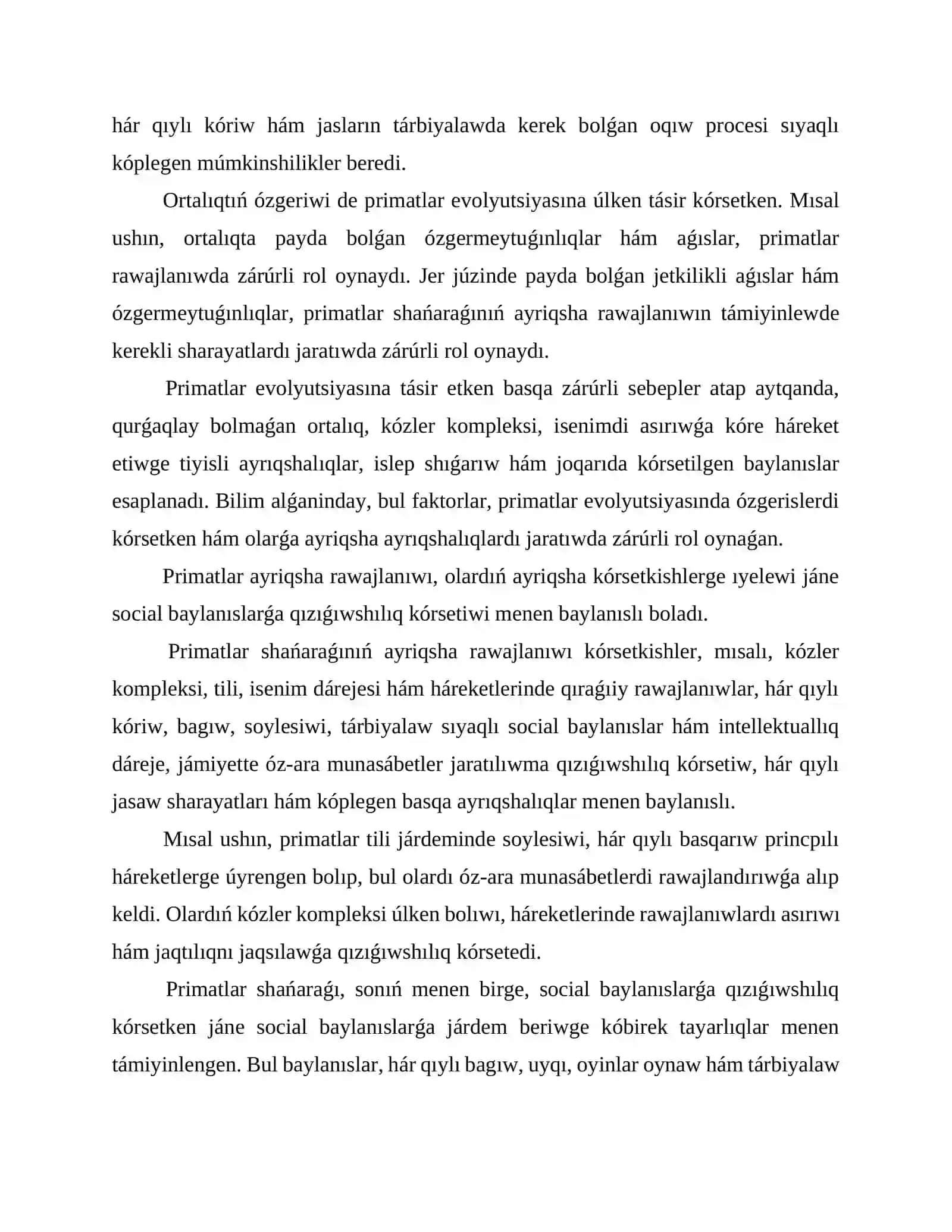 Primatlardin tiykarģi evolyuciyaliq basqishlari 4