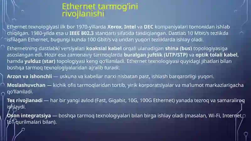 Ethernet, Fast Ethernet, Token Ring texnologiyalari 4