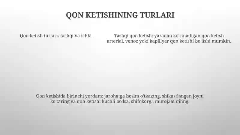 Qon Ketishi Va Uning Turlari 4